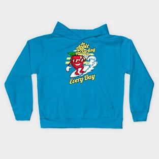 Apple and Surfing cartoon Kids Hoodie